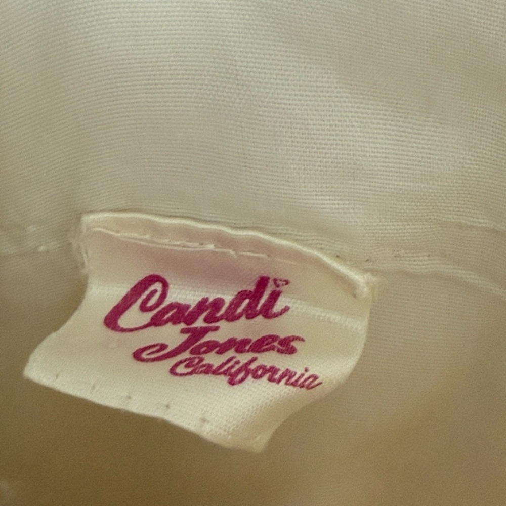 Candi Jones California Vintage 70’s White Eyelet Dress Sz S - Picture 3 of 4